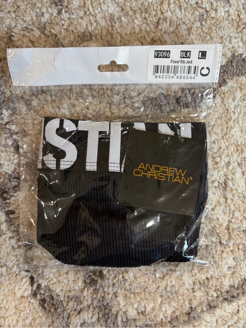 Andrew Christian Black Ribbed Jock Waistband